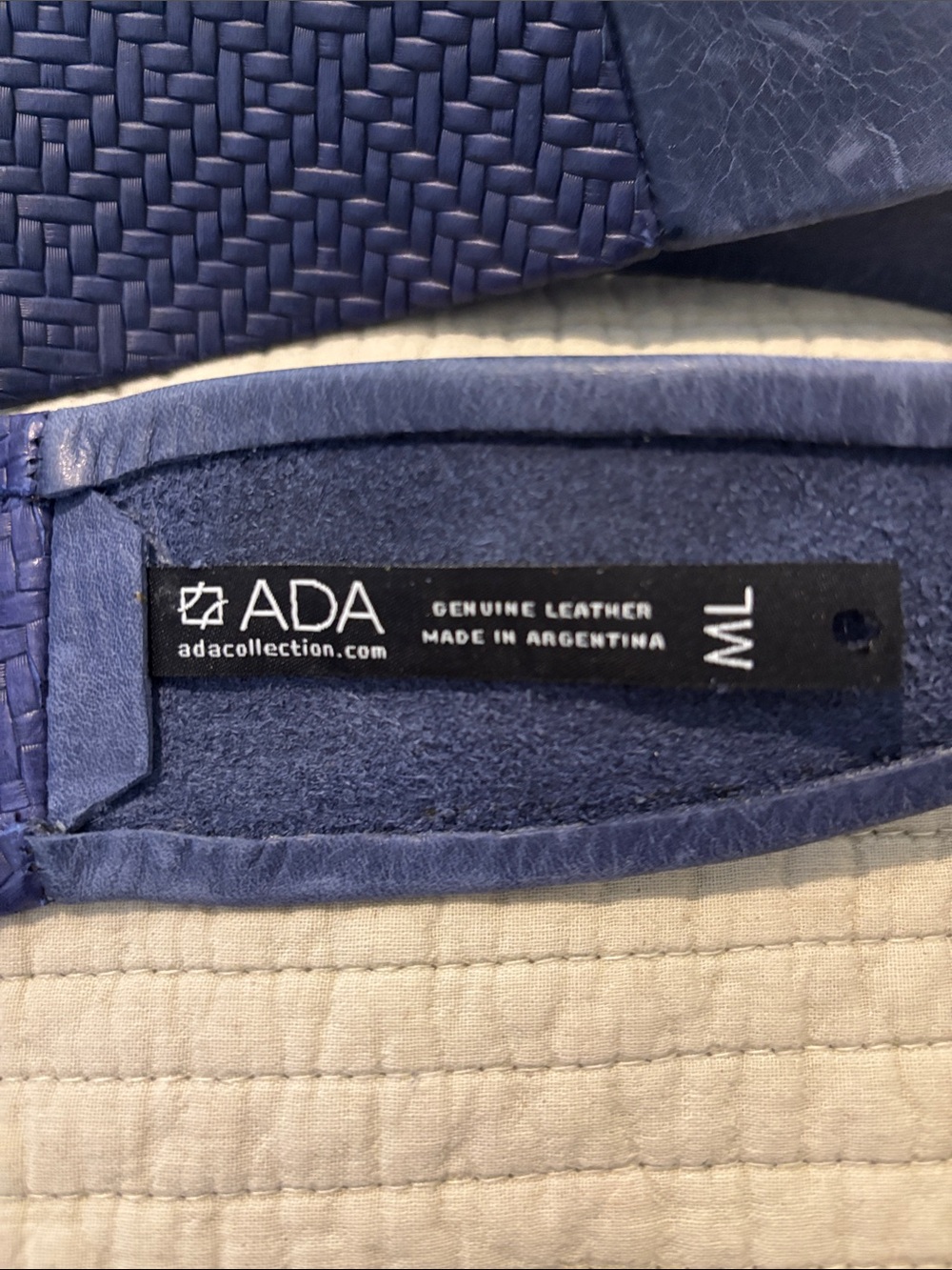 Ada Woven Navy Blue Women's Belt - Picture 2 of 2